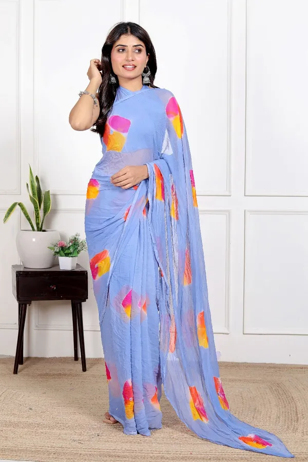 Grey_Pure_Chiffon_Printed_Saree_Bandhini_Printed_Sarees_For_Women