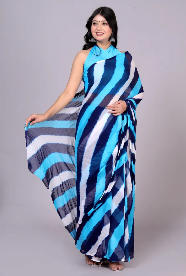 Blue_Jaipuri_Leheriya_Printed_Pure_Chiffon_Saree_For_Women