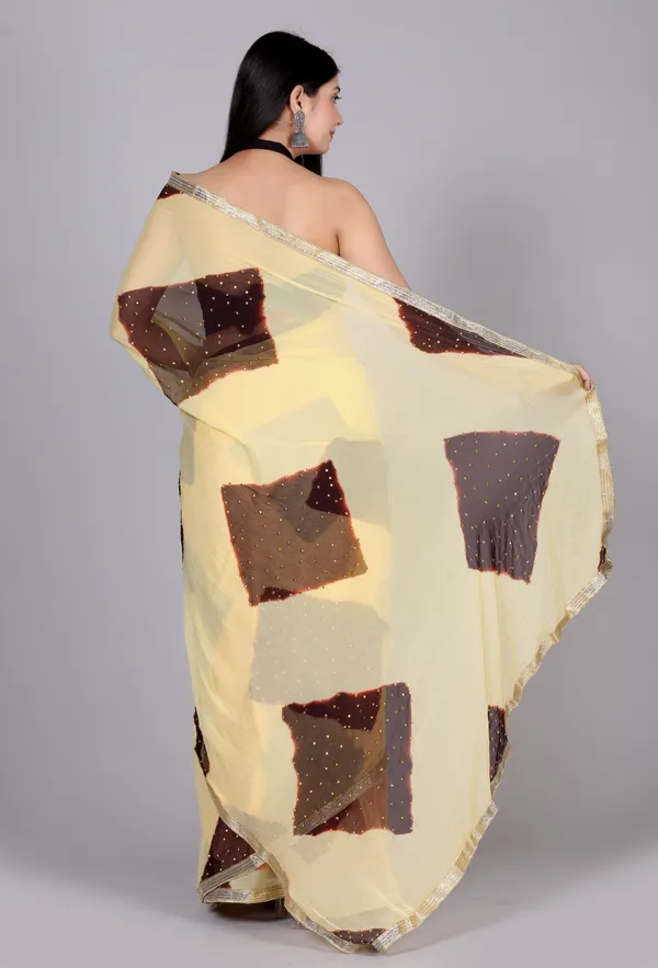 Brown_Bollywood_Leheriya_Stone_Work_Printed_Chiffon_Printed_Sarees_For_Women