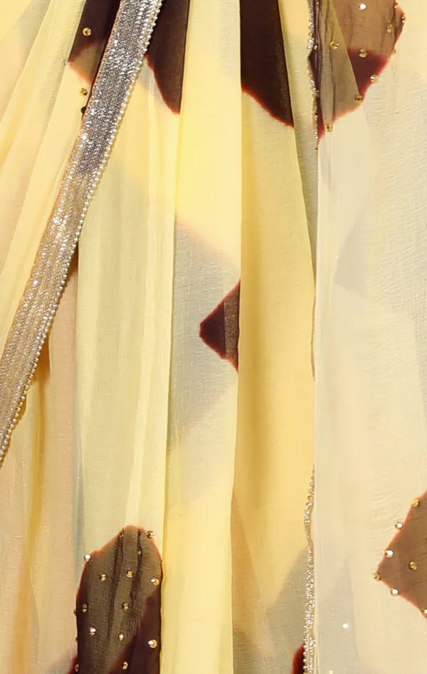Brown_Bollywood_Leheriya_Stone_Work_Printed_Chiffon_Printed_Sarees_For_Women