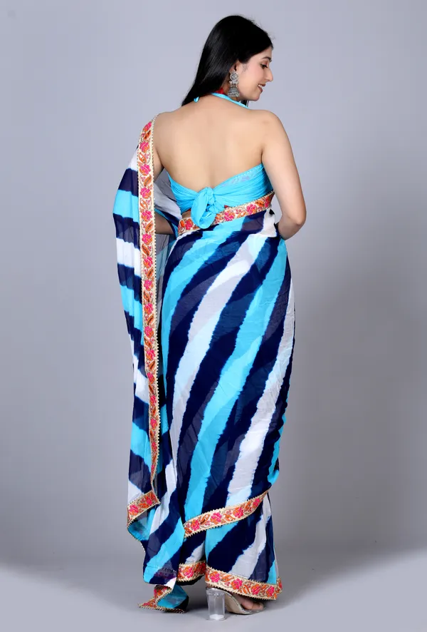 Blue_Pure_Chiffon_Leheriya_Embroidered_Border_Sarees_For_Women