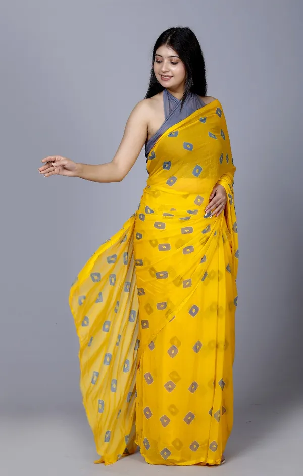 Grey_Pure_Chiffon_Printed_Saree_Bandhini_Printed_Sarees_For_Women