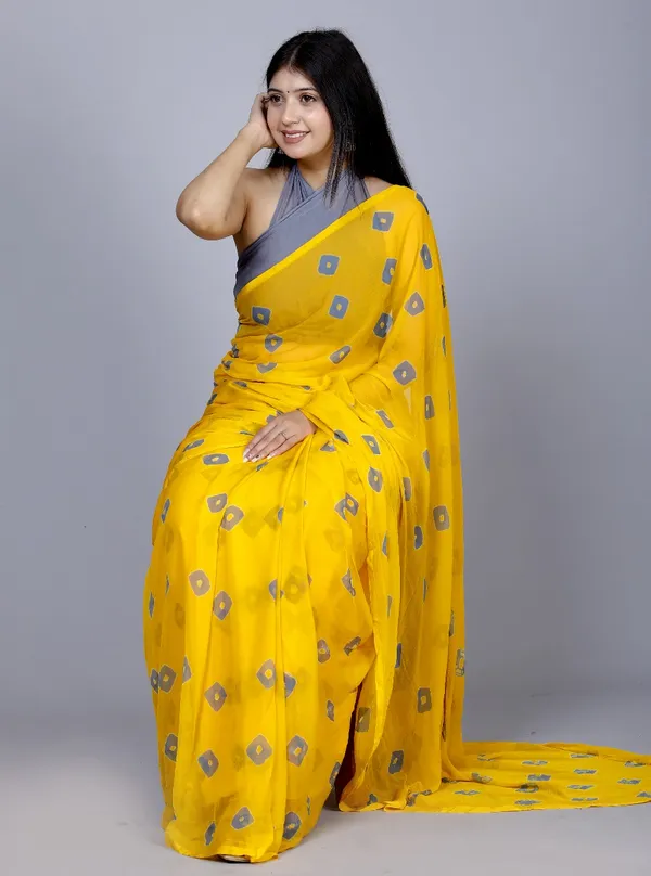 Grey_Pure_Chiffon_Printed_Saree_Bandhini_Printed_Sarees_For_Women