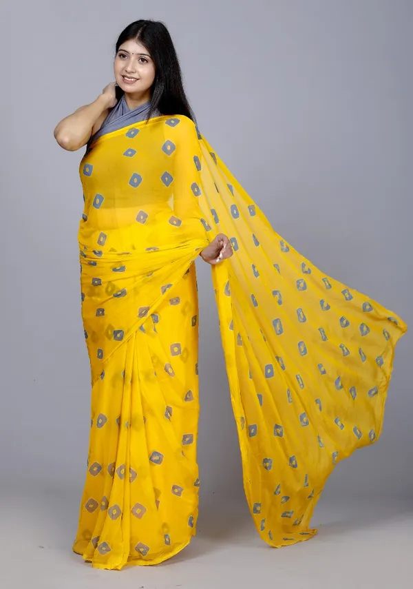 Grey_Pure_Chiffon_Printed_Saree_Bandhini_Printed_Sarees_For_Women