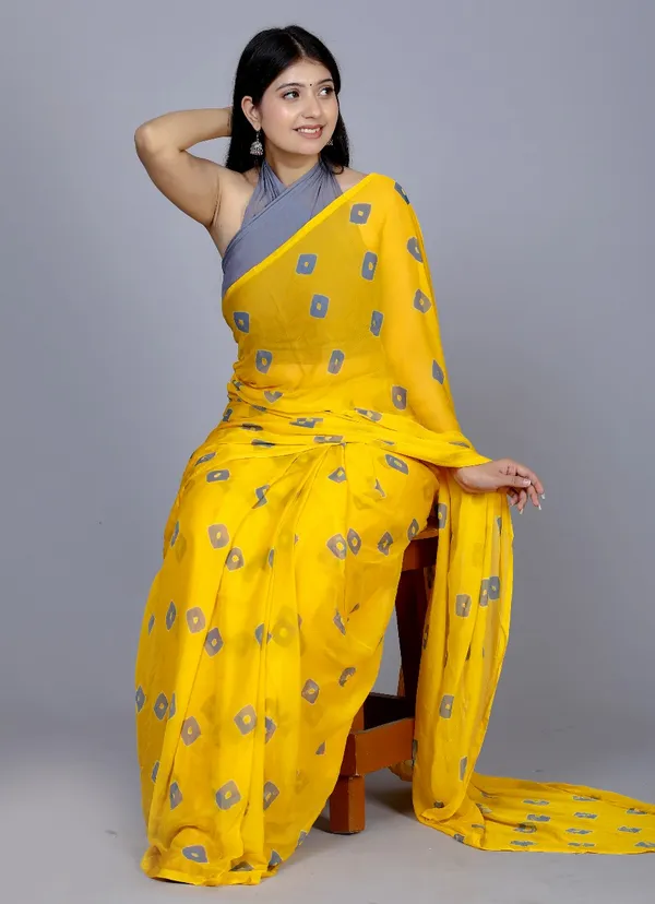 Grey_Pure_Chiffon_Printed_Saree_Bandhini_Printed_Sarees_For_Women