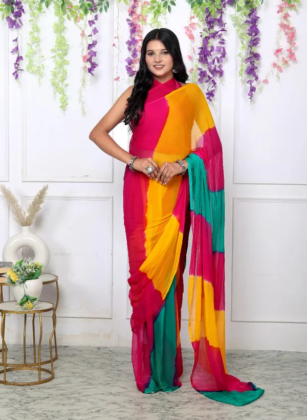 Yellow_Pure_Chiffon_Trendy_Leheriya_Chiffon_Sarees_For_Women
