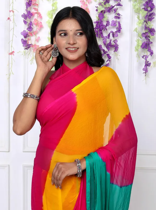 Yellow_Pure_Chiffon_Trendy_Leheriya_Chiffon_Sarees_For_Women