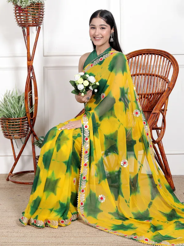 Pure_Chiffon_Stylish_Gotta__Patti_Work_Designer_Printed_Bollywwod_Sarees_For_Women