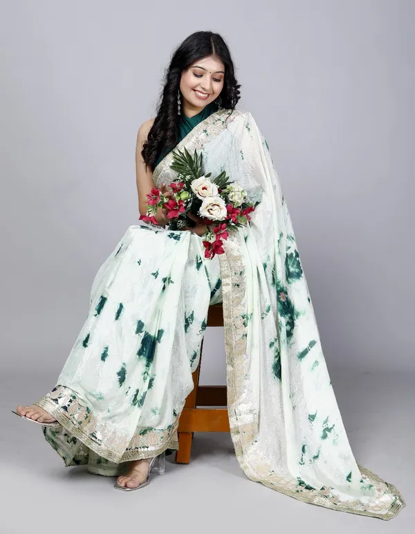 Green_Shibori_Trendy_Gotta_Patti_Work_Saree_Silk_Sarees_For_Women