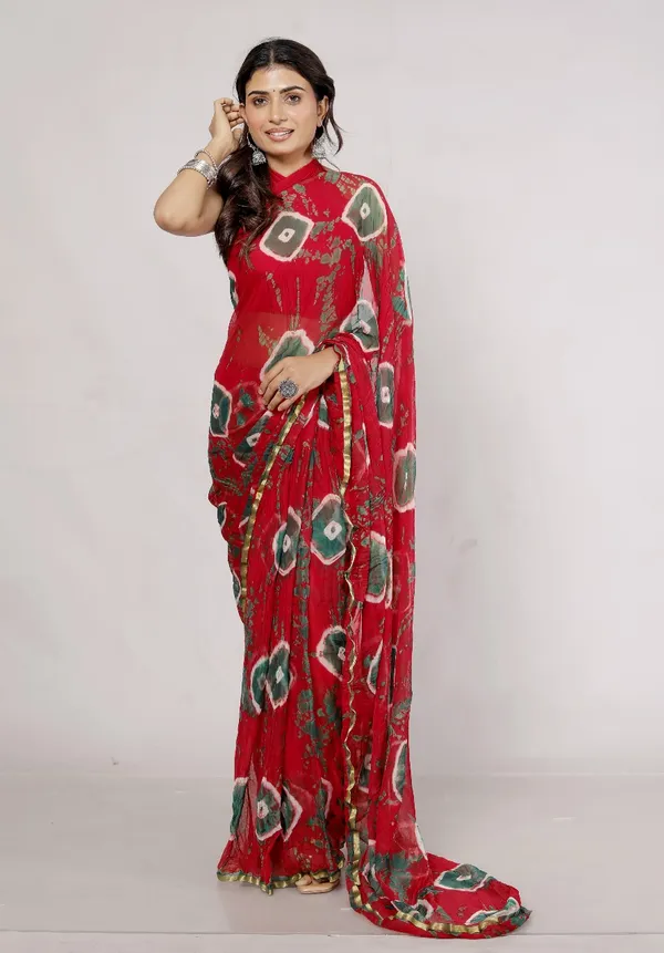 Red_Pure_Chiffon_Printed_Saree_Bandhini_Printed_Sarees_For_Women