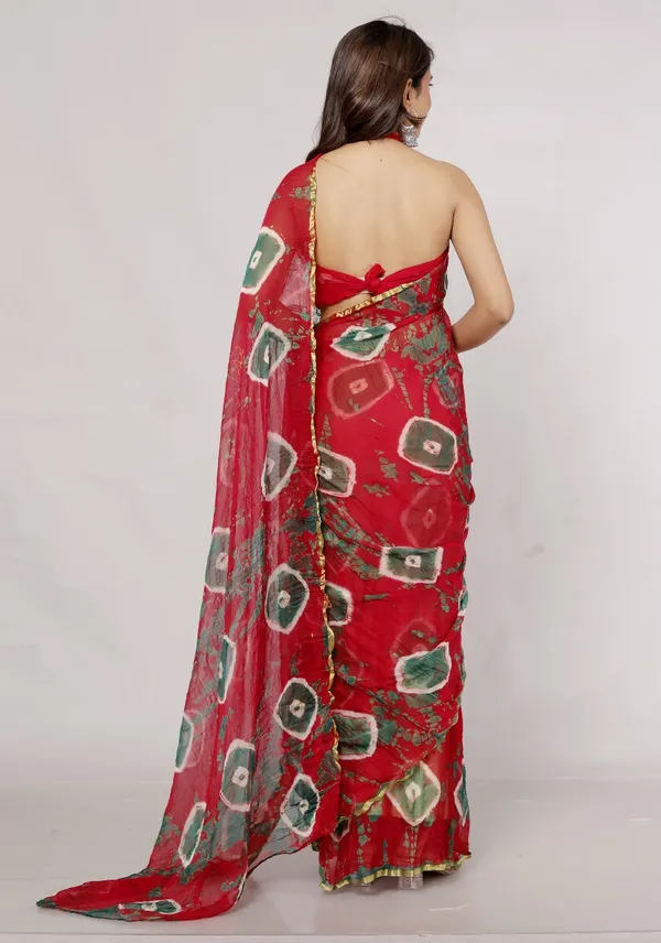 Red_Pure_Chiffon_Printed_Saree_Bandhini_Printed_Sarees_For_Women