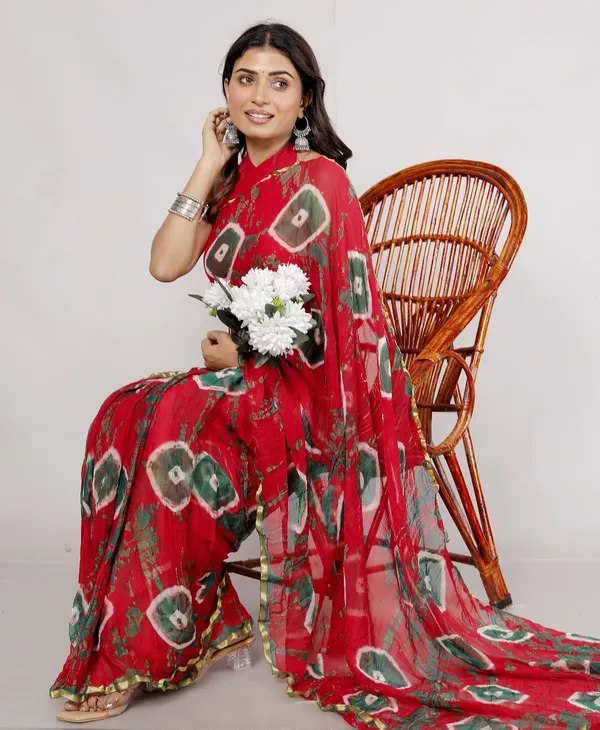 Red_Pure_Chiffon_Printed_Saree_Bandhini_Printed_Sarees_For_Women