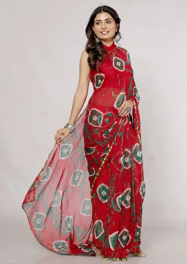 Red_Pure_Chiffon_Printed_Saree_Bandhini_Printed_Sarees_For_Women