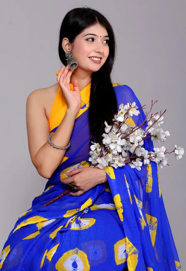 Multicolor_Pure_Chiffon_Trendy_Bandhini_Chiffon_Sarees_For_Women
