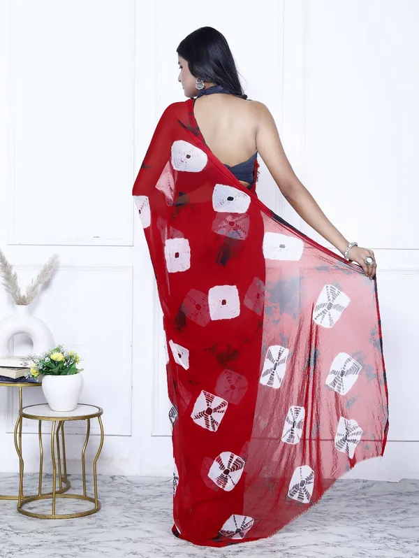 Red_Pure_Chiffon_Trendy_Bandhini_Chiffon_Sarees_For_Women