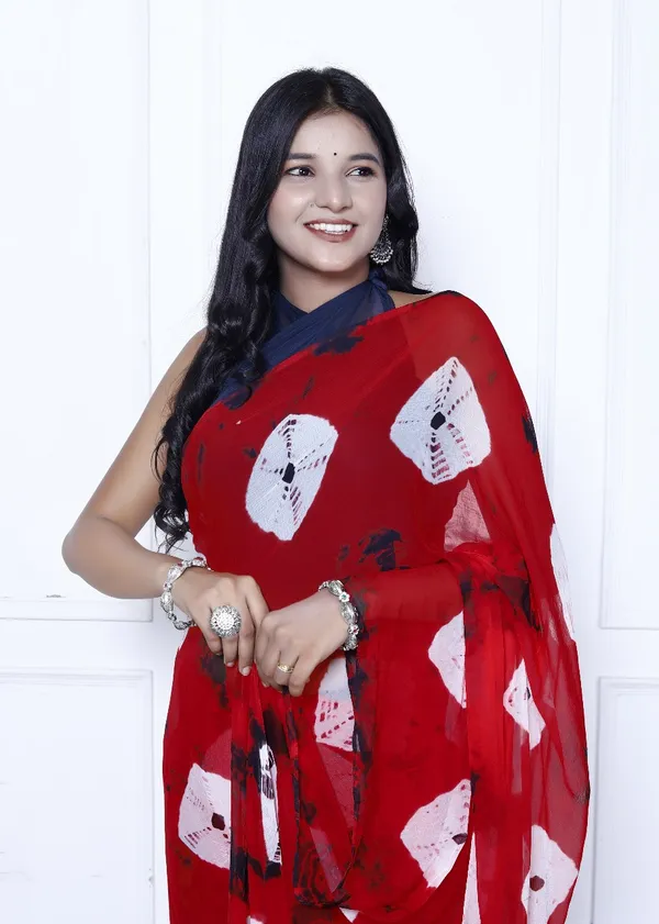 Red_Pure_Chiffon_Trendy_Bandhini_Chiffon_Sarees_For_Women