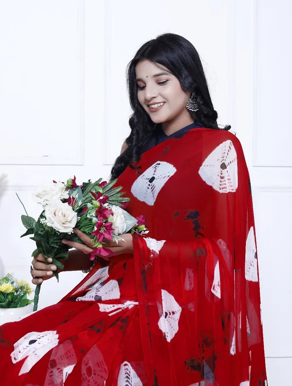 Red_Pure_Chiffon_Trendy_Bandhini_Chiffon_Sarees_For_Women