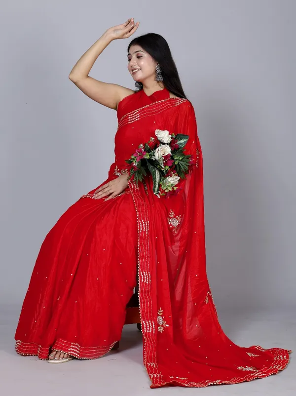Red_Trendy_Stylish_Silk_Stone_Work_Sarees_For_Women