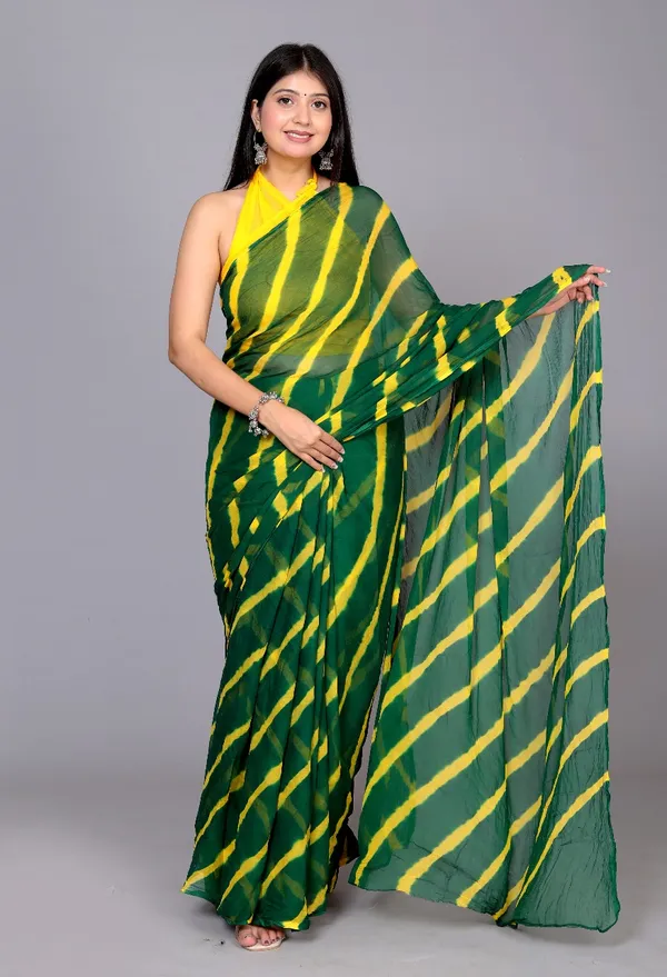 Green_Pure_Chiffon_Printed_Saree_Leheriya_Printed_Sarees_For_Women