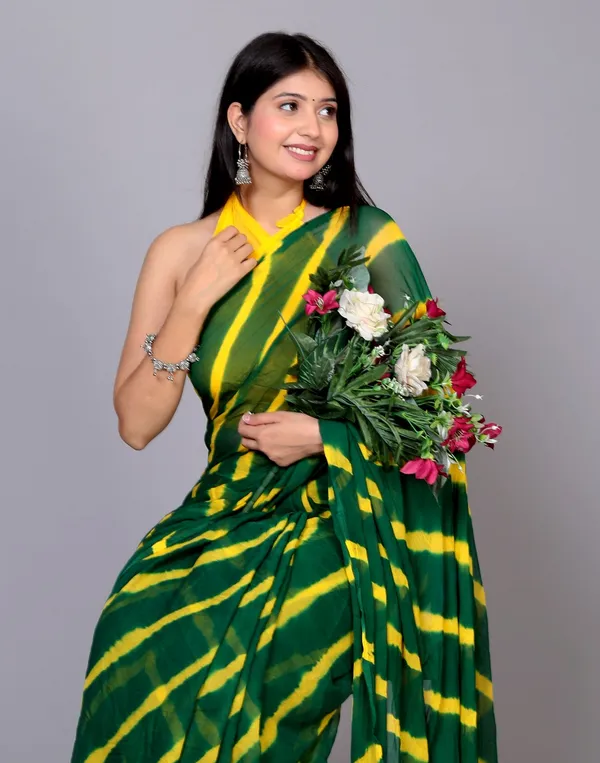 Green_Pure_Chiffon_Printed_Saree_Leheriya_Printed_Sarees_For_Women