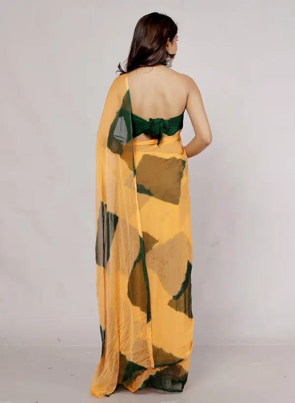 Green_Pure_Chiffon_Printed_Checked_Printed_Sarees_For_Women
