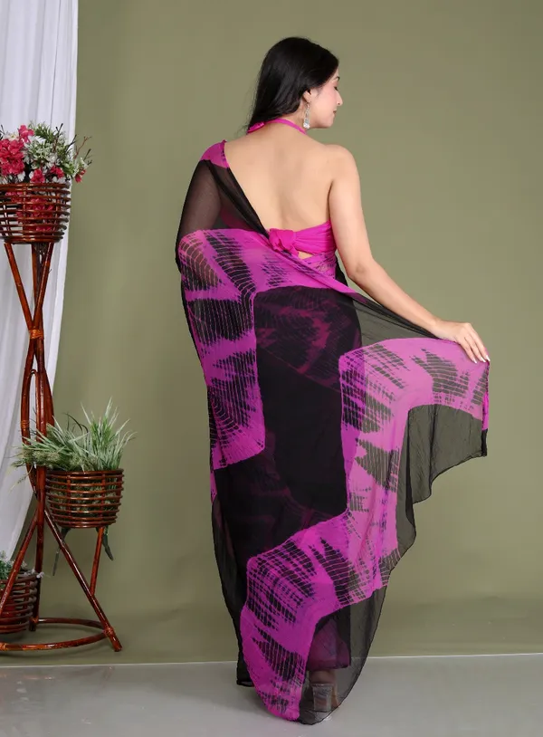 Black_Pure_Chiffon_Trendy_Shibrori_Leheriya_Chiffon_Sarees_For_Women