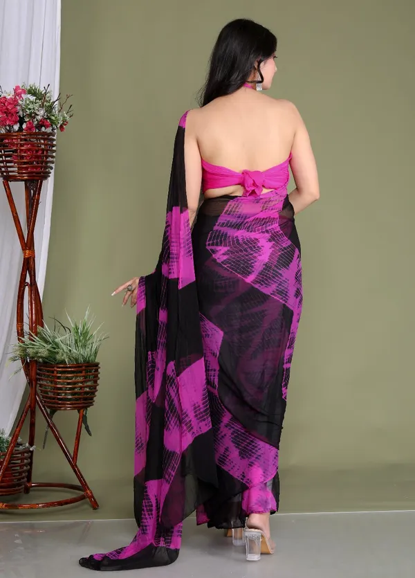Black_Pure_Chiffon_Trendy_Shibrori_Leheriya_Chiffon_Sarees_For_Women