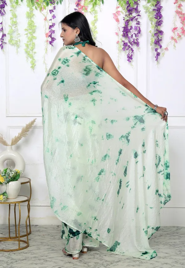 Green_Silk_Trendy_Checked_Shibori_Tie_And_Dye_Chiffon_Sarees_For_Women