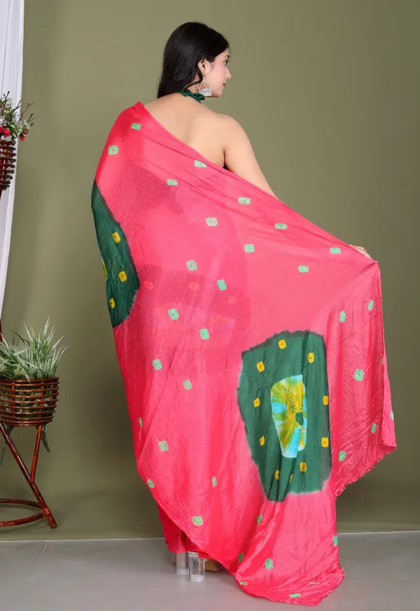 Pink_Pure_Chinon_Silk_Trendy_Bandhini_Chiffon_Sarees_For_Women
