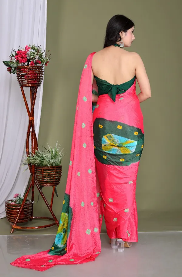 Pink_Pure_Chinon_Silk_Trendy_Bandhini_Chiffon_Sarees_For_Women