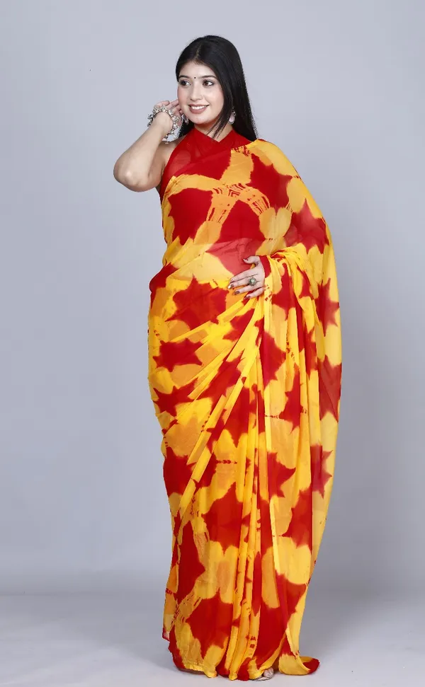 Red_Pure_Chiffon_Trendy_Shibori_Tie_And_Dye_Chiffon_Sarees_For_Women