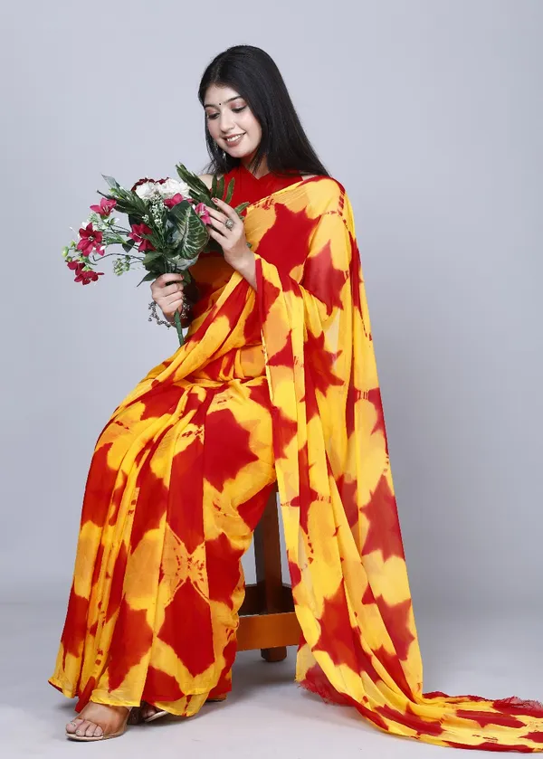 Red_Pure_Chiffon_Trendy_Shibori_Tie_And_Dye_Chiffon_Sarees_For_Women