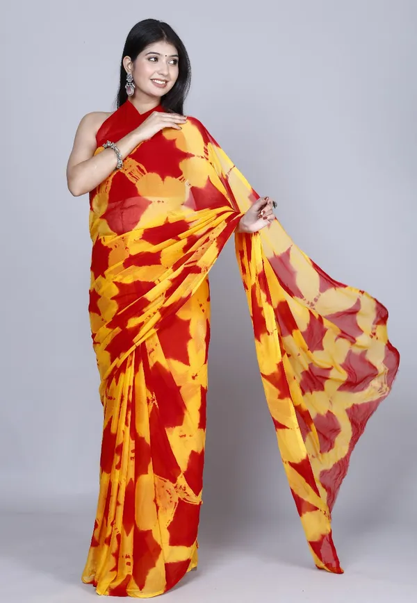 Red_Pure_Chiffon_Trendy_Shibori_Tie_And_Dye_Chiffon_Sarees_For_Women