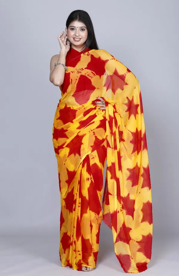 Red_Pure_Chiffon_Trendy_Shibori_Tie_And_Dye_Chiffon_Sarees_For_Women