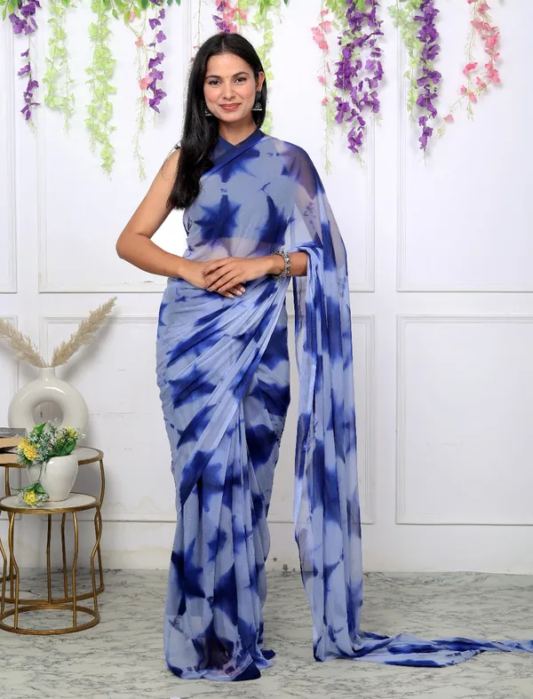 Blue_Pure_Chiffon_Trendy_Checked_Shibori_Tie_And_Dye_Chiffon_Sarees_For_Women