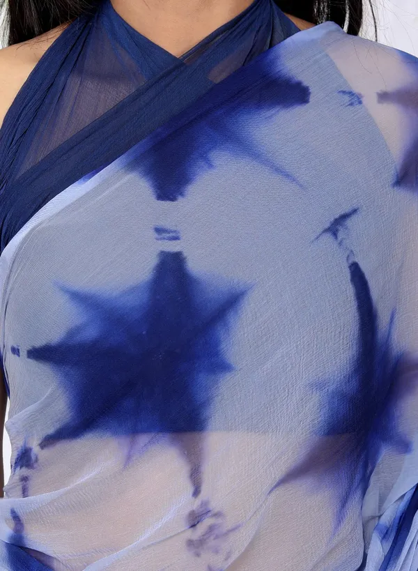 Blue_Pure_Chiffon_Trendy_Checked_Shibori_Tie_And_Dye_Chiffon_Sarees_For_Women