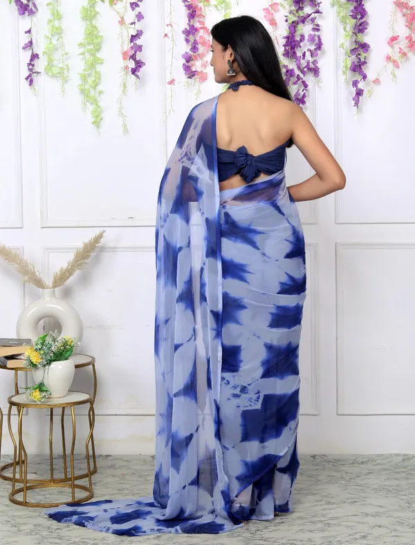 Blue_Pure_Chiffon_Trendy_Checked_Shibori_Tie_And_Dye_Chiffon_Sarees_For_Women