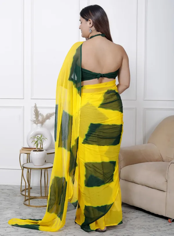 Green_Pure_Chiffon_Printed_Checked_Printed_Sarees_For_Women