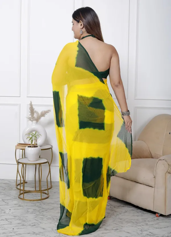 Green_Pure_Chiffon_Printed_Checked_Printed_Sarees_For_Women
