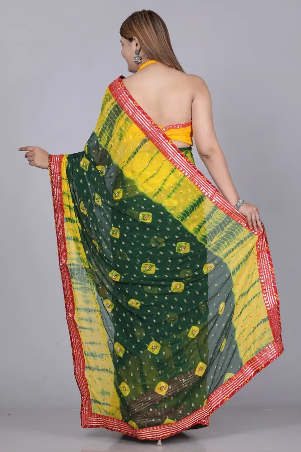 Green_Pure_Chiffon_Printed_Bandhani_Printed_Stone_Work_Sarees_For_Women
