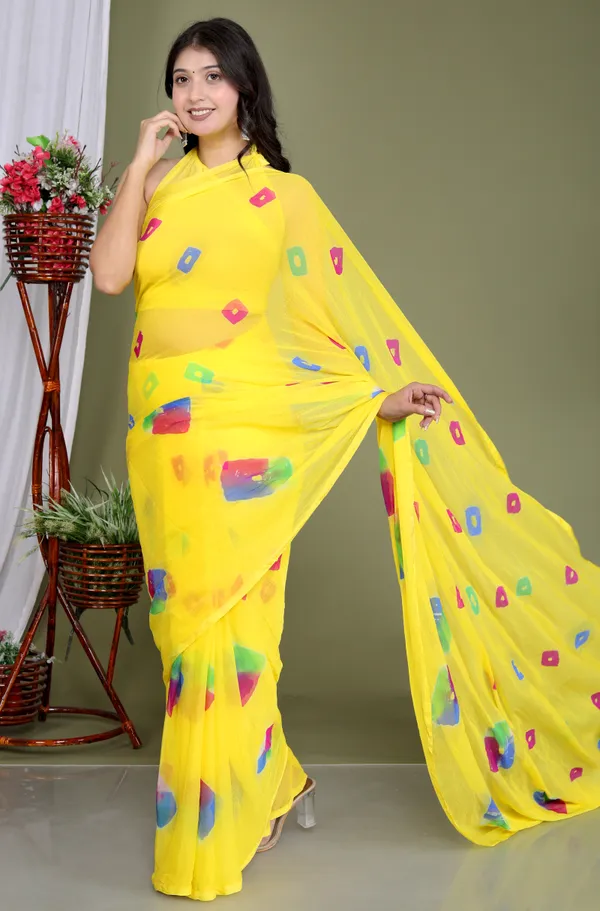 Yellow_Pure_Chiffon_Trendy_Bandhini_Saree_Chiffon_Sarees_For_Women