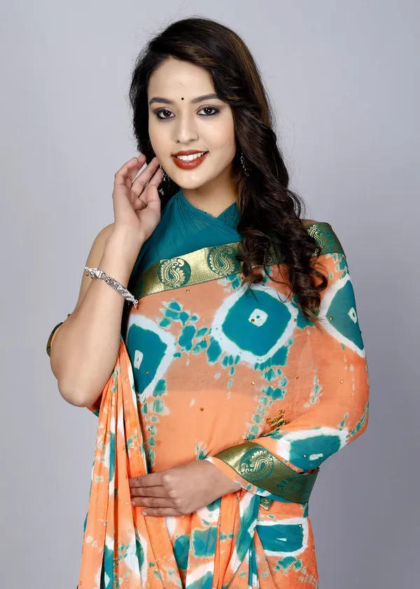 Peach_Pure_Chiffon_Trendy_Stone_Work_Saree_Chiffon_Sarees_For_Women