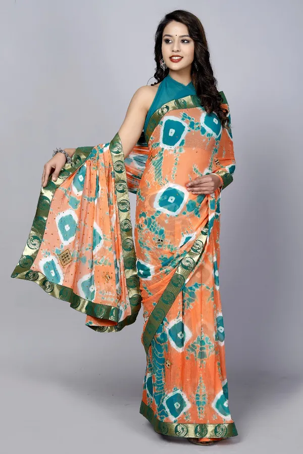 Peach_Pure_Chiffon_Trendy_Stone_Work_Saree_Chiffon_Sarees_For_Women