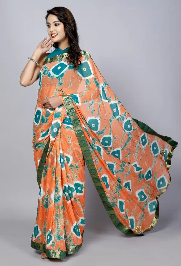 Peach_Pure_Chiffon_Trendy_Stone_Work_Saree_Chiffon_Sarees_For_Women