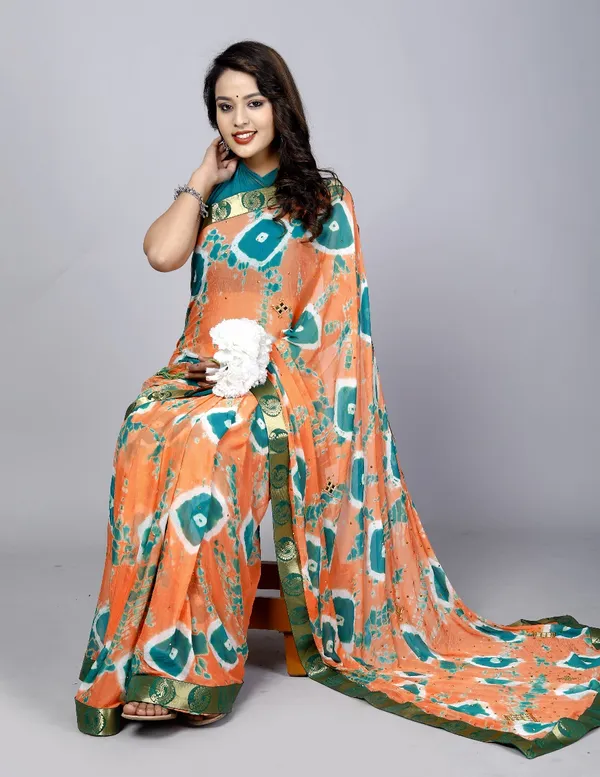 Peach_Pure_Chiffon_Trendy_Stone_Work_Saree_Chiffon_Sarees_For_Women