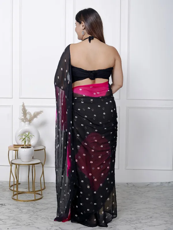 Black_Pure_Chiffon_Printed_Bandhani_Printed_Sarees_For_Women