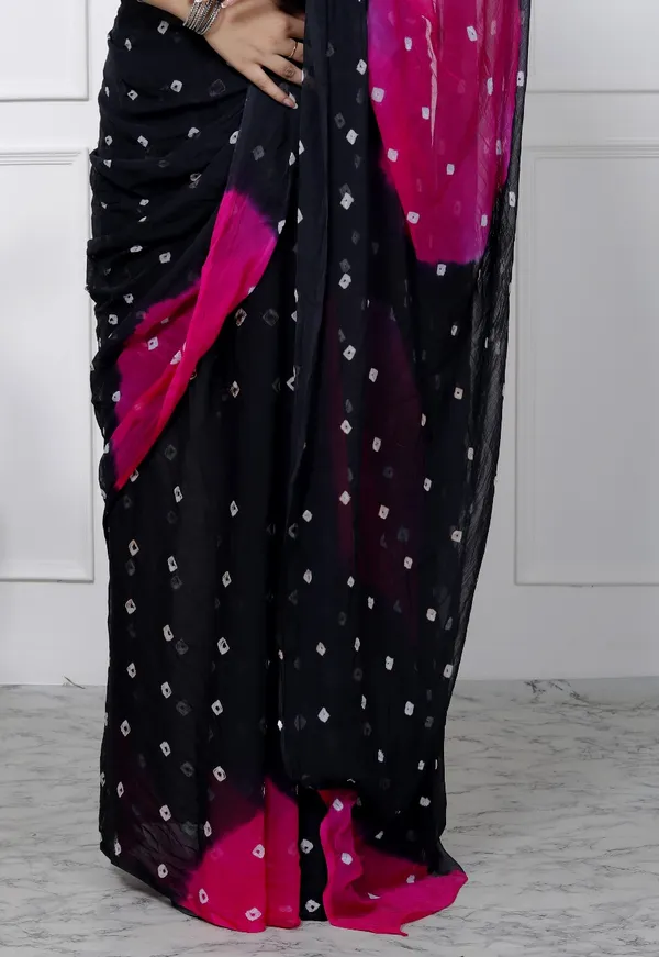 Black_Pure_Chiffon_Printed_Bandhani_Printed_Sarees_For_Women