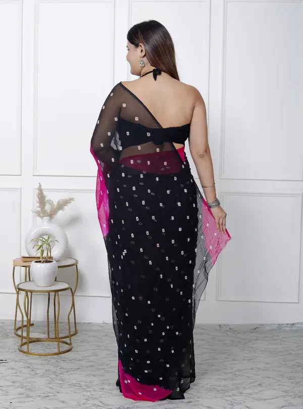 Black_Pure_Chiffon_Printed_Bandhani_Printed_Sarees_For_Women