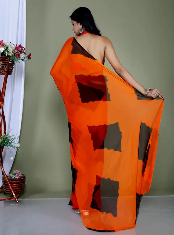Black_Pure_Chiffon_Trendy_Checked_Saree_Chiffon_Sarees_For_Women