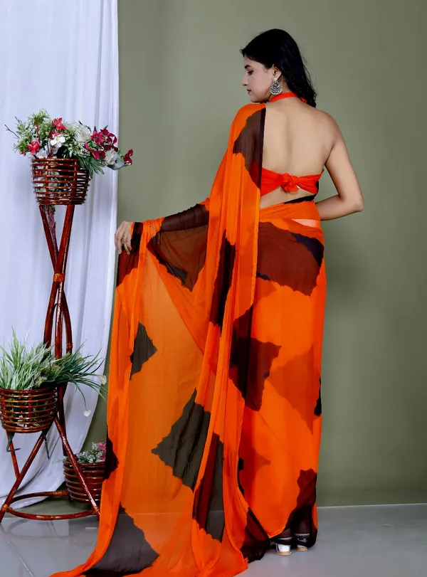 Black_Pure_Chiffon_Trendy_Checked_Saree_Chiffon_Sarees_For_Women